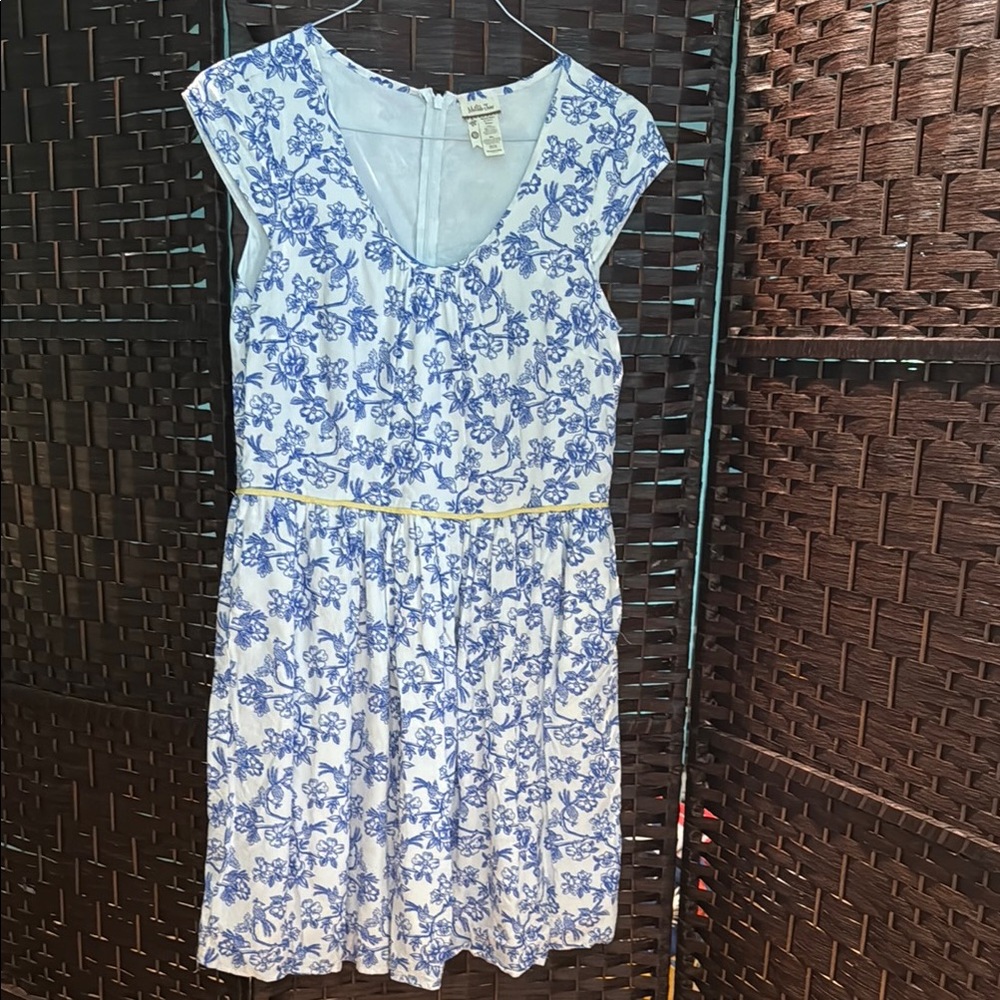 Matilda Jane Hello Lovely Bluebird Floral Blue and White Dress EUC LN SZ 8 10